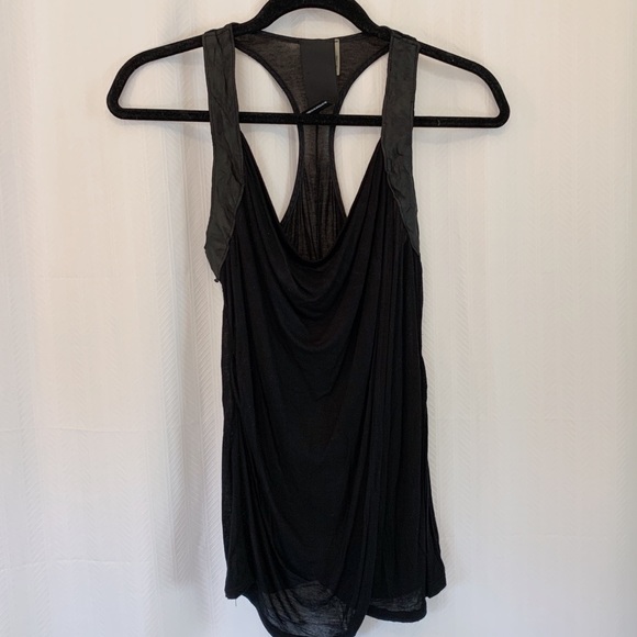 Heather Black Leather Trim Tank - Size Small - Picture 1 of 3